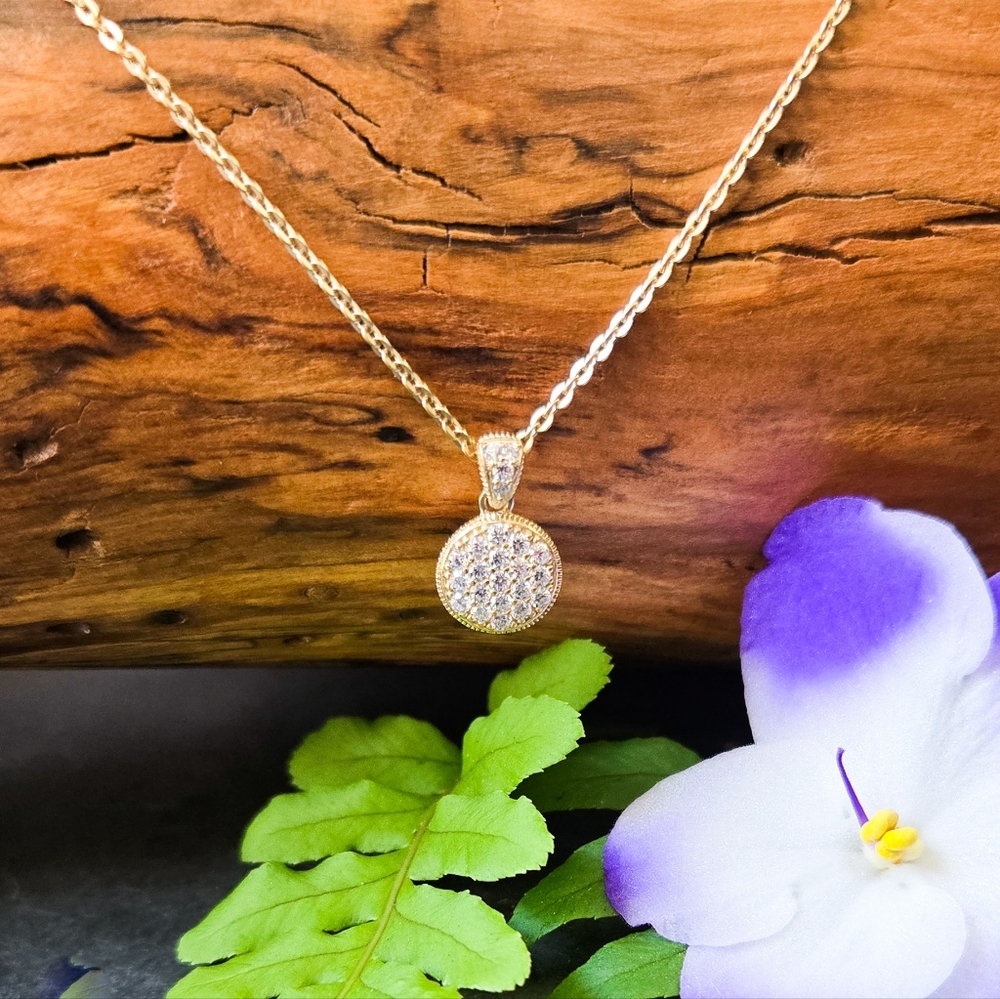 NWT Nadri Pave Pendant Gold-Plated Sterling Silver Necklace
